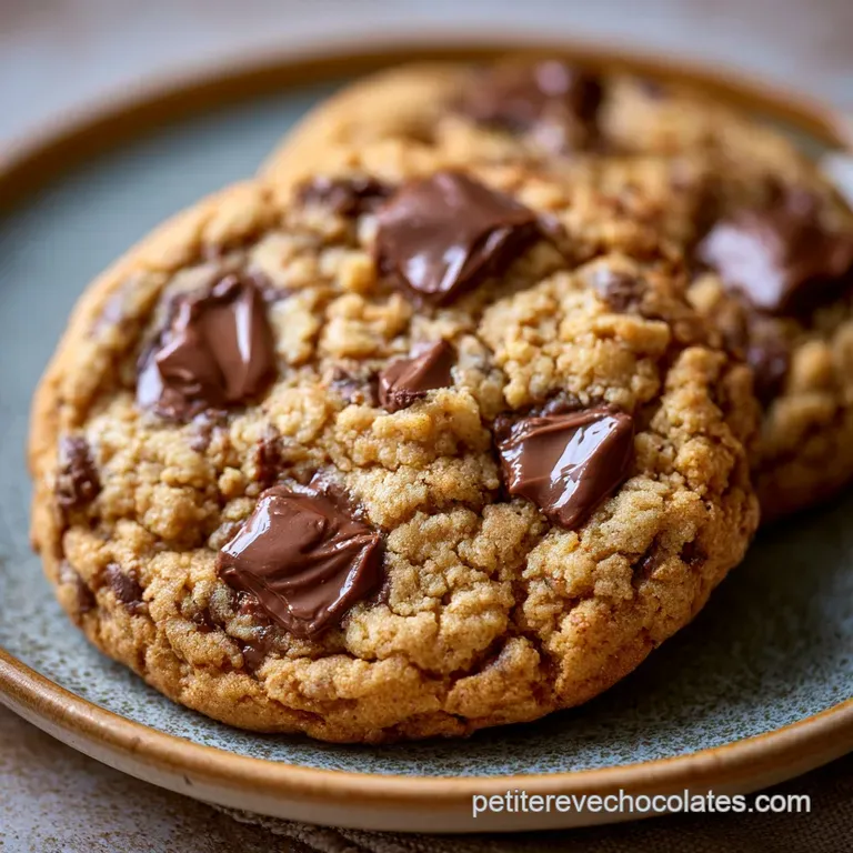 Biscuits beurr&eacute;s pos&eacute;s sur une assiette en c&eacute;ramique, avec un c&oelig;ur chocolat&eacute; fondant qui s'&eacute;coule doucement.