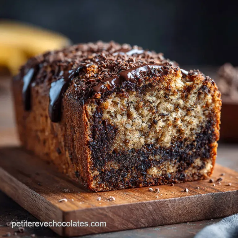 Le Délice Régressif LUltime Banana Bread au Chocolat Fondu presentation