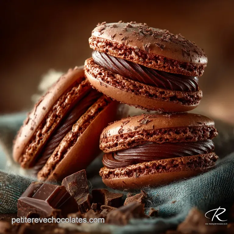 Les Secrets des Macarons au Chocolat Coques Parfaites et Ganache Intense presentation