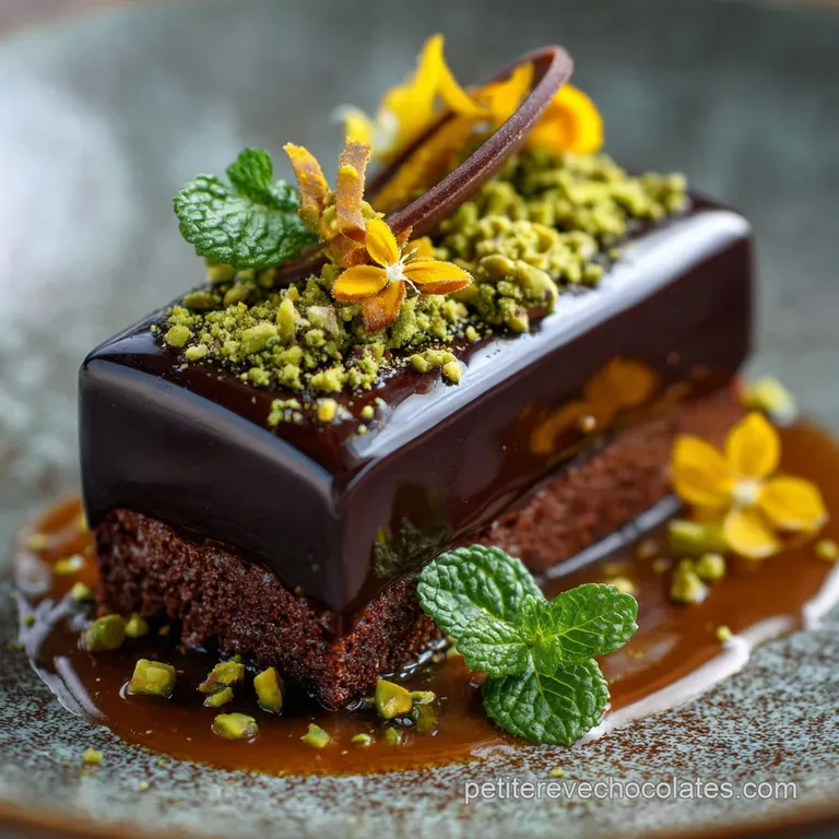 Chocolat El Mordjene : Moelleux Au C&oelig;ur Coulant Pistache Fleur Doranger presentation