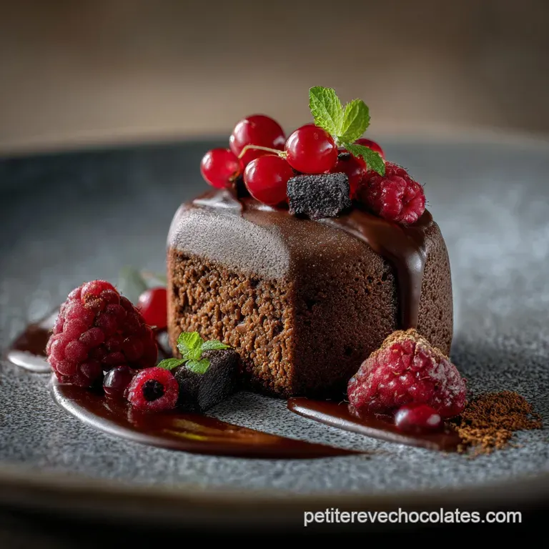 P&acirc;tisseries Au Chocolat Le Moelleux C&oelig;ur Noir G&acirc;teau Fondant Intense presentation