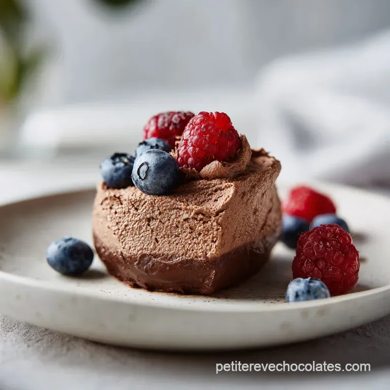 Elegant chocolate mousse in a stemmed glass, garnished with a chocolate shard and curls, on a linen tablecloth. Decadent a...