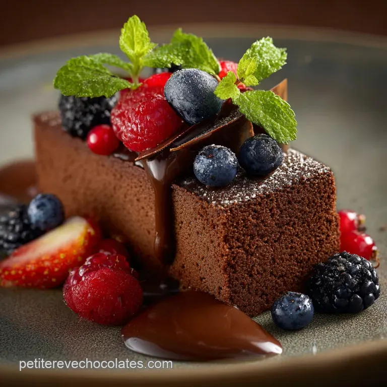 Chocolat Ren&eacute;e Verrine : Mousse Noire A&eacute;rienne Fleur De Sel Et Pralin&eacute; Croquant presentation