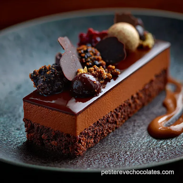 Chocolat Renée Verrine : Mousse Noire Aérienne Fleur de Sel et Praliné Croquant