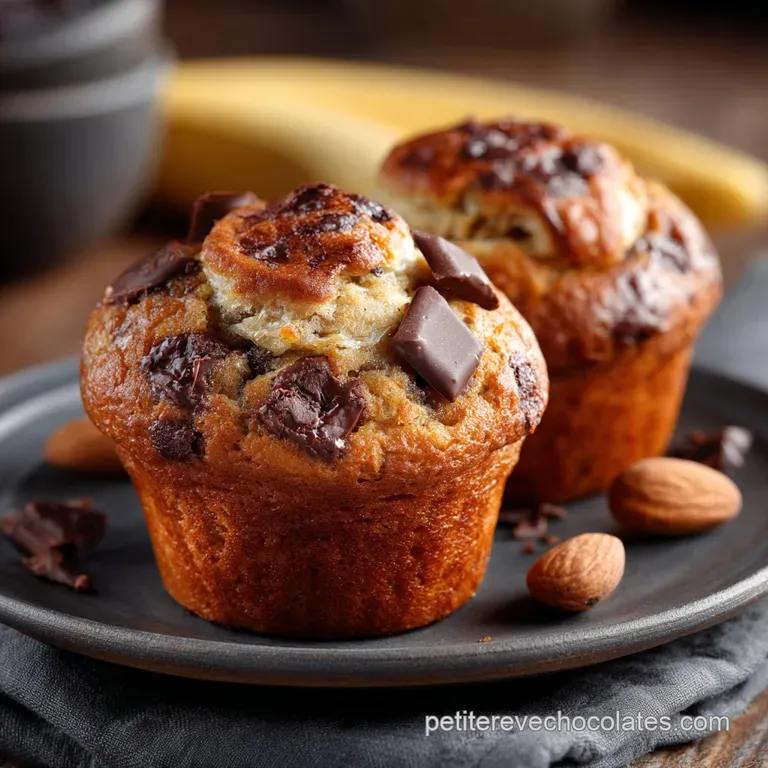 Recette Des Muffins Moelleux Banane Et Chocolat Noir Facile presentation