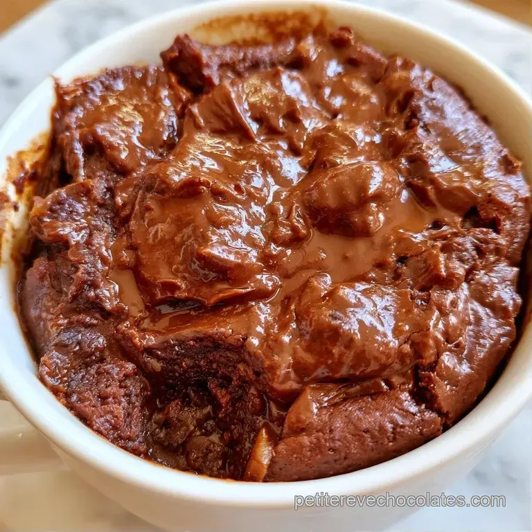 Tranche de g&acirc;teau chocolat&eacute; dense sur une assiette blanche, entour&eacute;e d'une cr&egrave;me onctueuse et de petits fruits rouges.