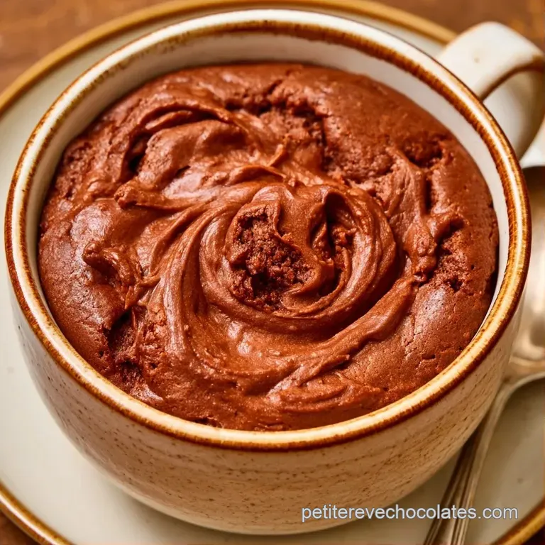 G&acirc;teau chocolat&eacute; chaud pos&eacute; sur une porcelaine blanche, d&eacute;cor&eacute; d'une baie rouge et d'une touche de cr&egrave;me onctueuse.
