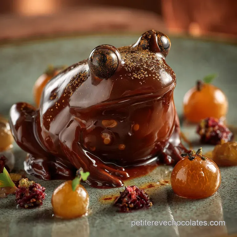 Grenouille en chocolat fait maison : brillante et croustillante avec cœur feuilletine