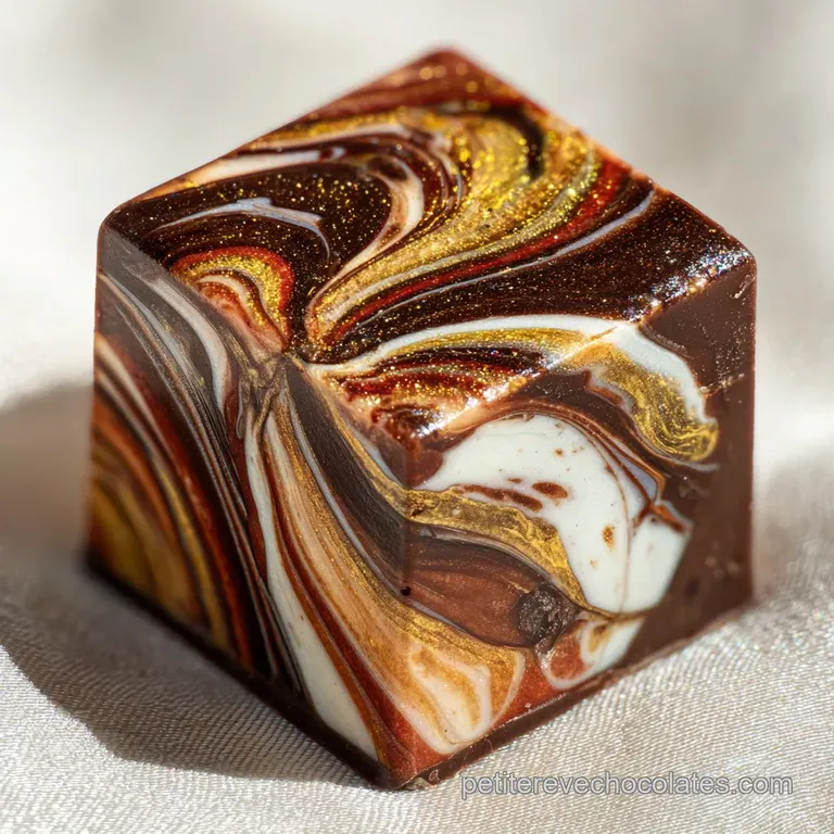 Slices of marbled cake reveal contrasting swirls. The crispy edges & light dusting of sugar offer texture.