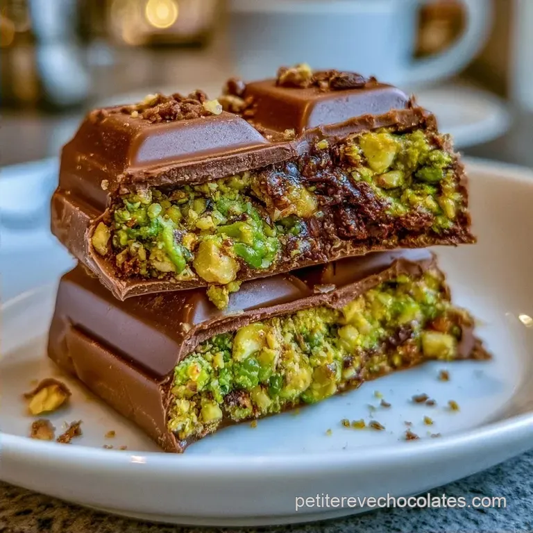 Tablette Chocolat Duba&iuml; &agrave; la Pistache