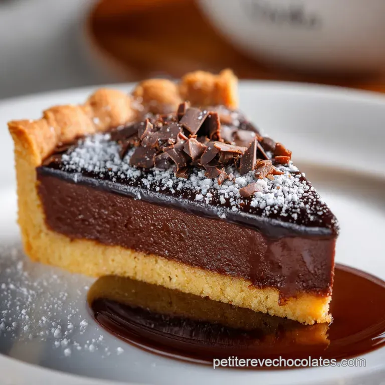 La Tarte Au Chocolat Noir Intense L&eacute;l&eacute;gance Du 70 Cacao presentation