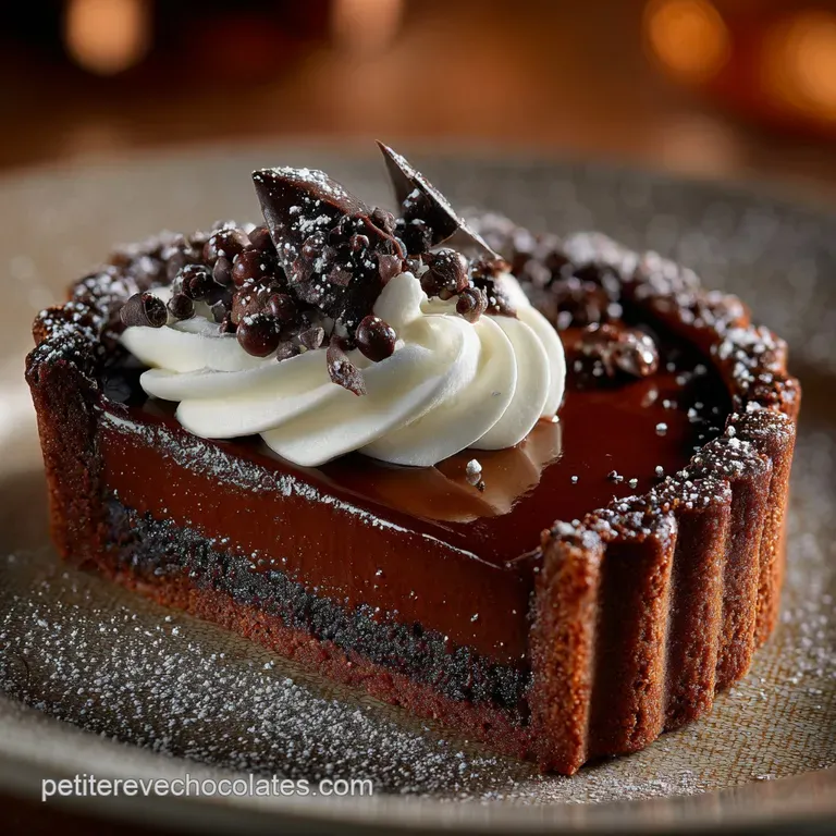 P&acirc;tisserie Au Chocolat La Tarte Signature Noire Intense Et Fleur De Sel presentation