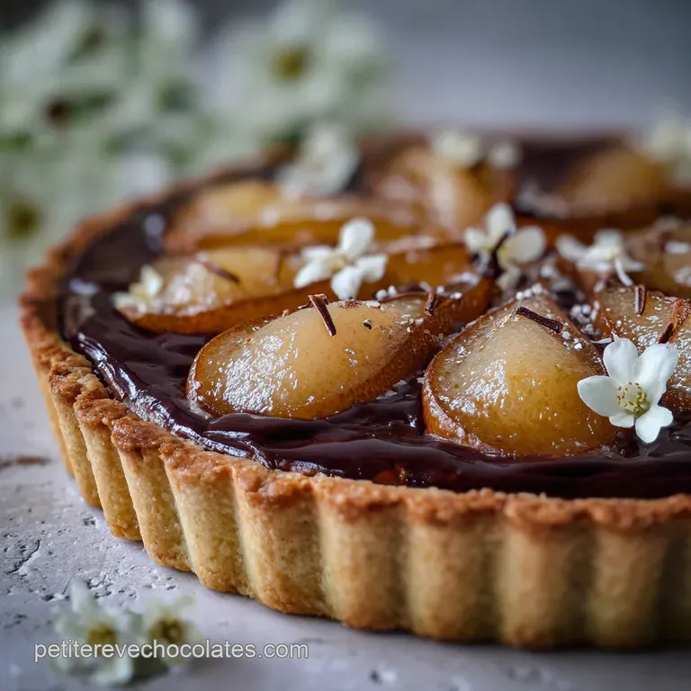 Tarte Poire Chocolat : Ganache & Poires