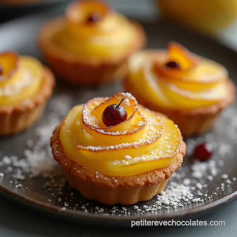 Tartelettes Pomme dOr et Cœur Noir Pâte Sablée Maison Ganache Intense et Pommes Fondantes