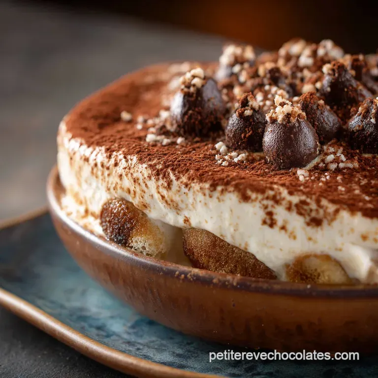 Le Tiramisu Royal au Chocolat Noir Intense presentation