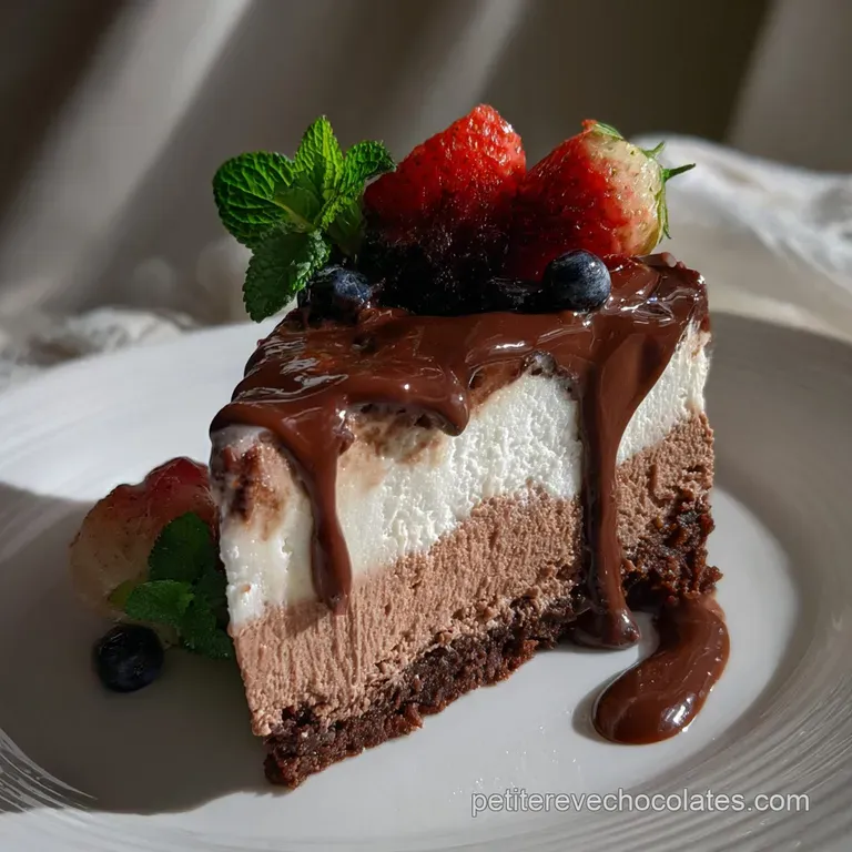Triple Chocolate Mousse Cake : Le Dessert Chocolat &Eacute;l&eacute;gant