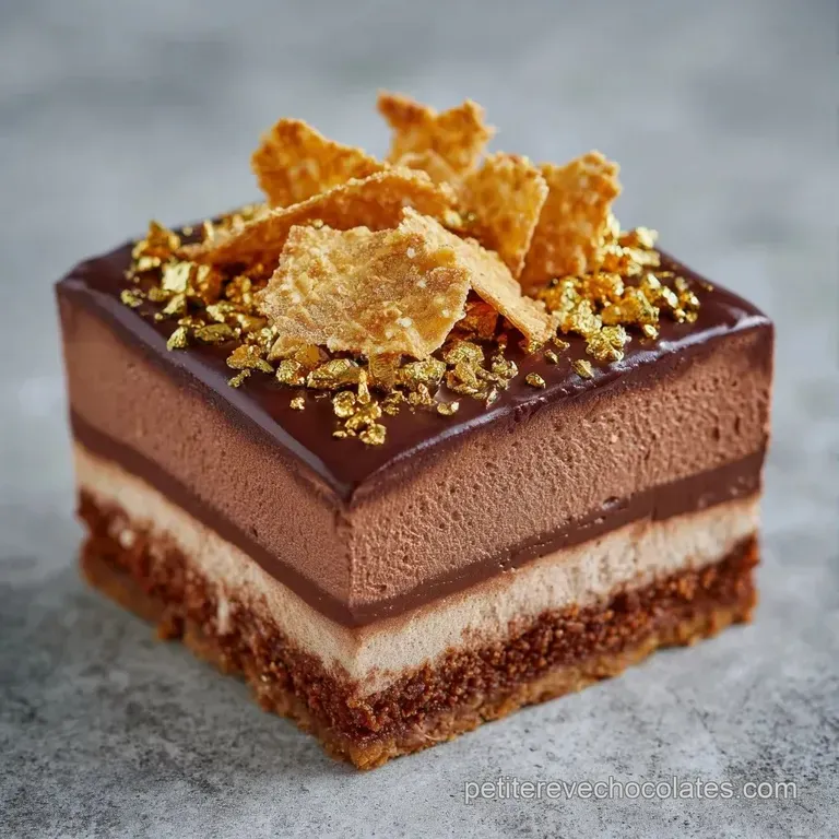 Verre transparent r&eacute;v&eacute;lant des couches de cr&egrave;me chocolat&eacute;e onctueuse et des &eacute;clats de biscuit dor&eacute; et craquant.