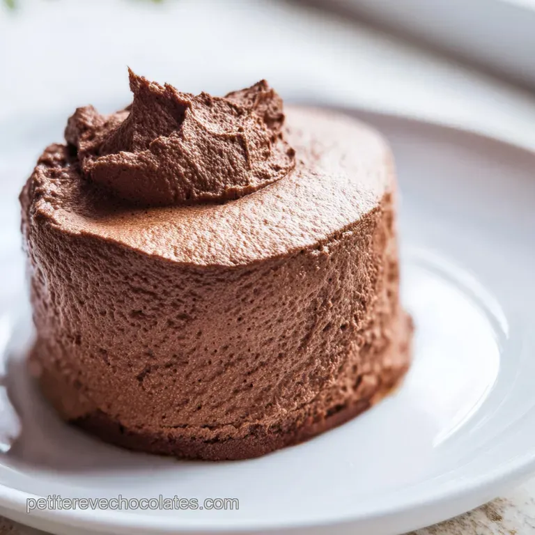 Mousse a&eacute;rienne et brillante dans un verre fin, d&eacute;cor&eacute;e d'une feuille de menthe fra&icirc;che et d'une pinc&eacute;e de poudre de cacao.
